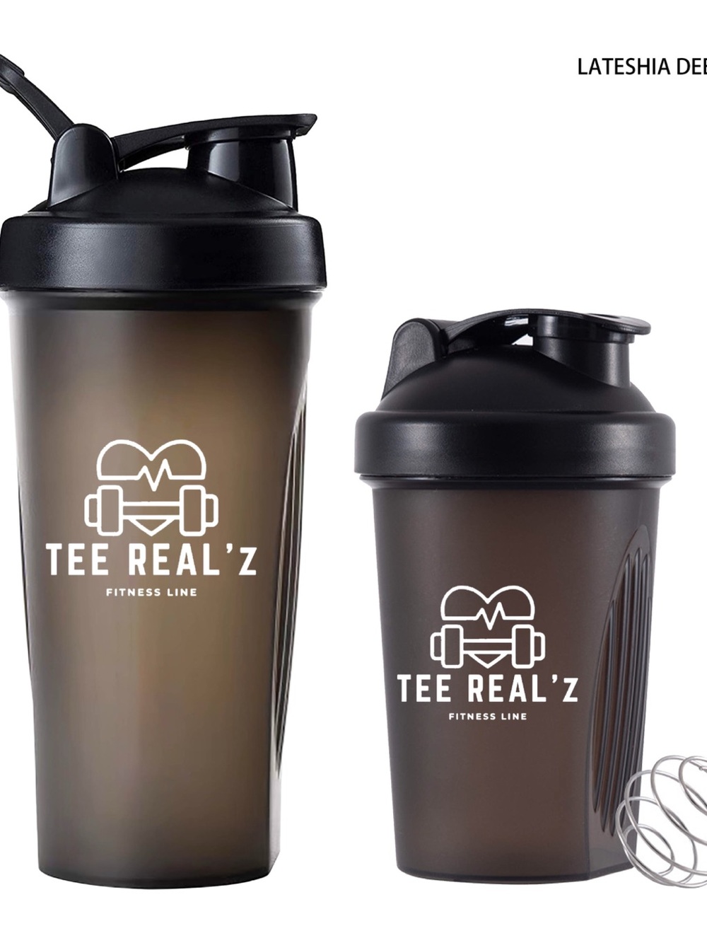 Fitness Line Black Protein Shaker Bottle